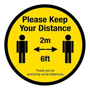 Please Keep 2 Metres Social Distancing Floor Graphic 200mm - FN366  - 1