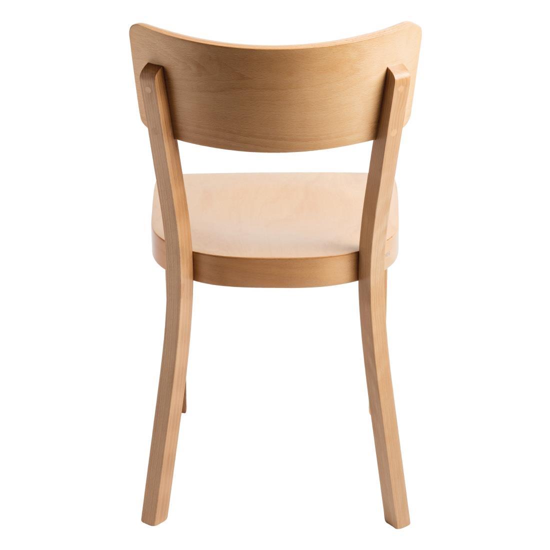 Fameg Plain Side Chairs Natural Beech (Pack of 2) - DC356  - 5