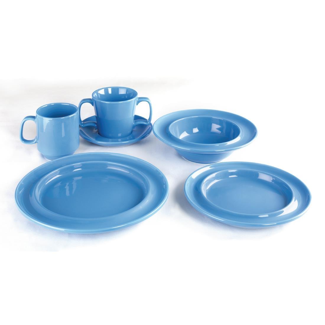 Olympia Heritage Double Well Saucer Blue 163mm (Pack of 6) - DW145  - 5
