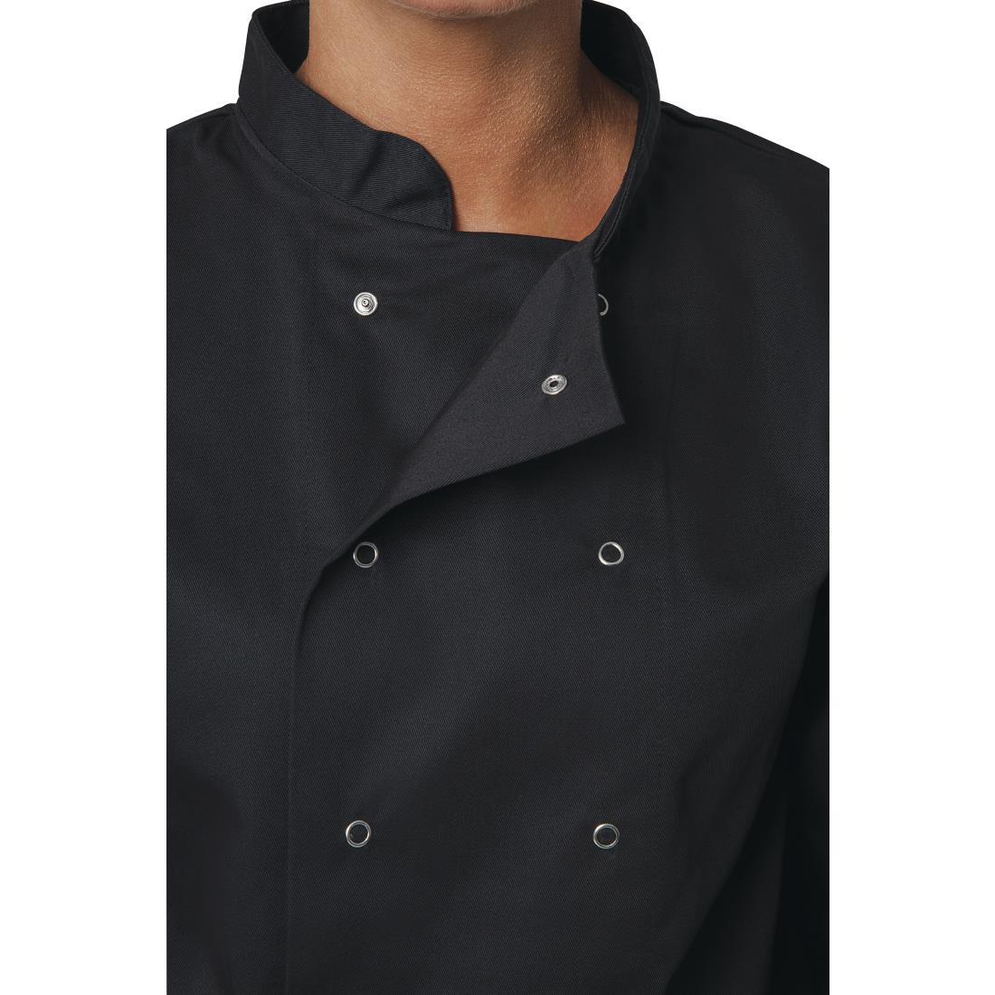 Whites Vegas Unisex Chefs Jacket Long Sleeve Black 5XL - A438-5XL  - 4