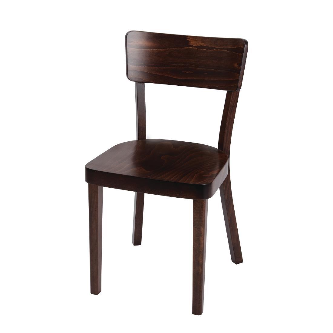 Fameg Plain Side Chairs Walnut Finish (Pack of 2) - DC355  - 2