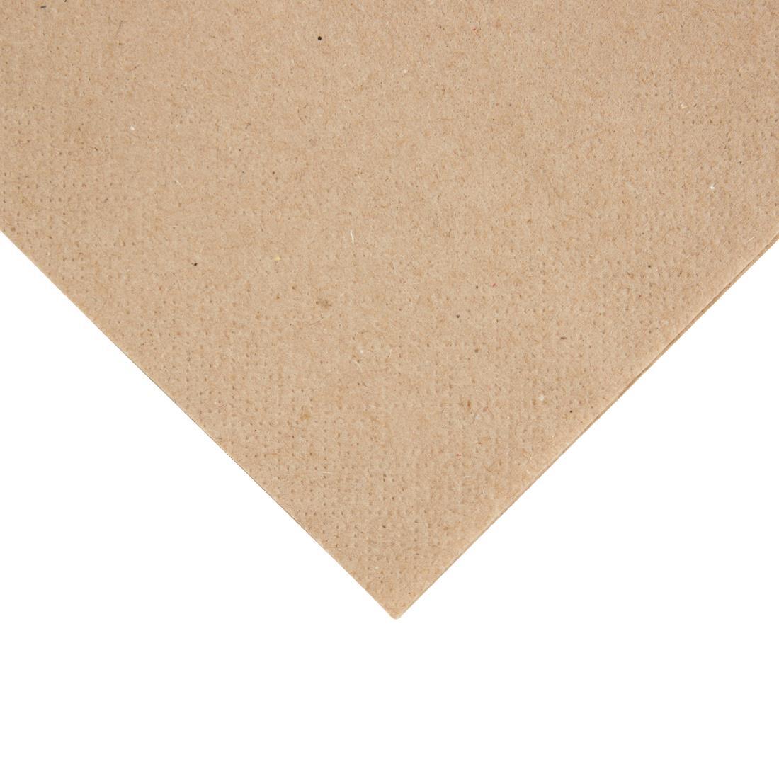 Fiesta Recyclable Recycled Cocktail Napkin Kraft 24x24cm 2ply 1/4 Fold (Pack of 4000) - FE217  - 2