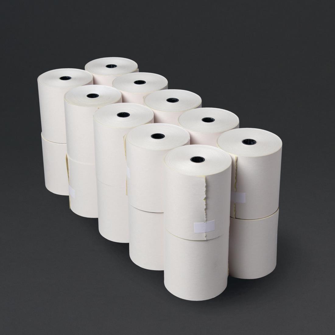 Fiesta Non-Thermal 2ply White and Yellow Till Roll 76 x 70mm (Pack of 20) - DK596  - 1