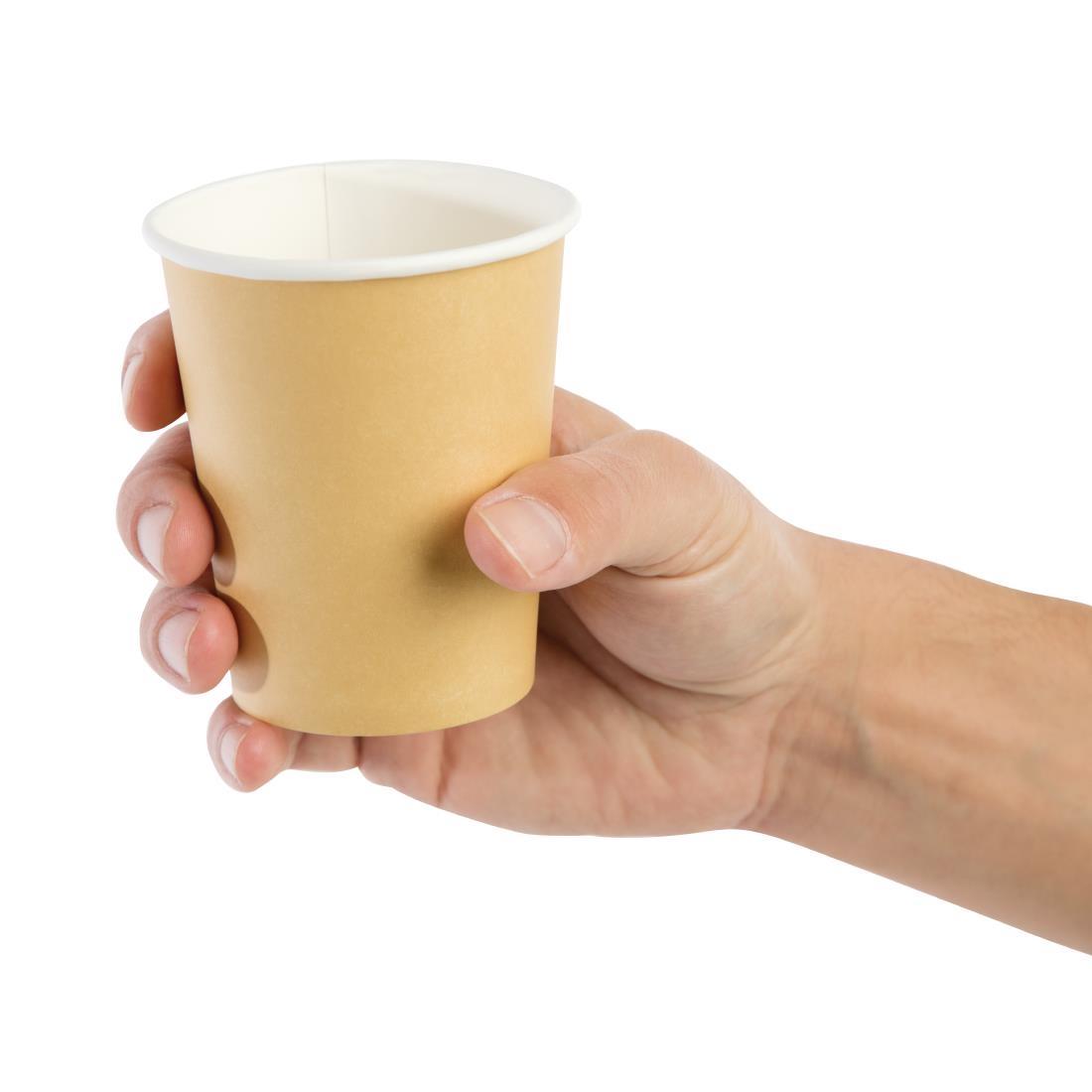 Fiesta Recyclable Coffee Cups Single Wall Kraft 225ml / 8oz (Pack of 1000) - GF030  - 5