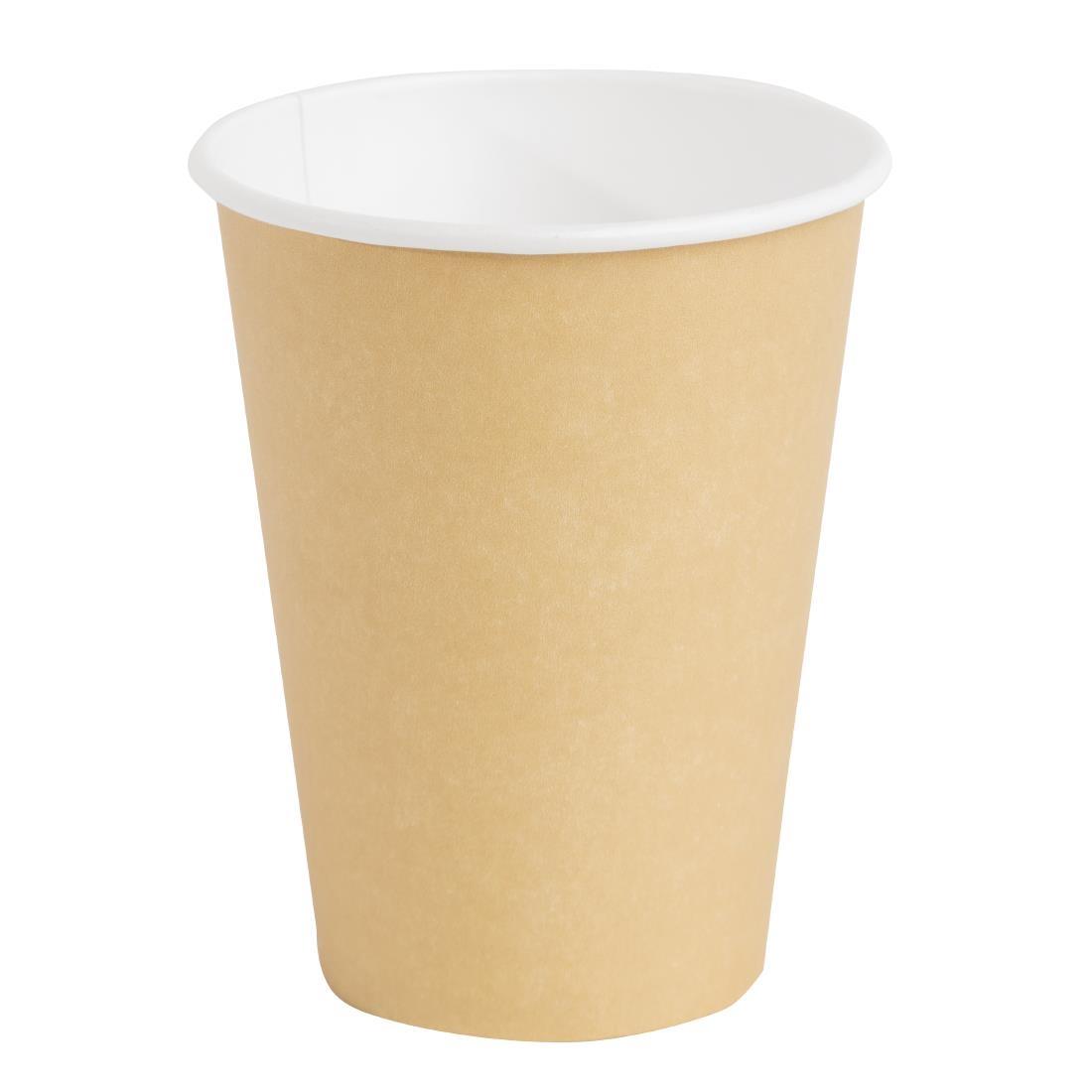 Fiesta Recyclable Coffee Cups Single Wall Kraft 340ml / 12oz (Pack of 50) - GF033  - 1