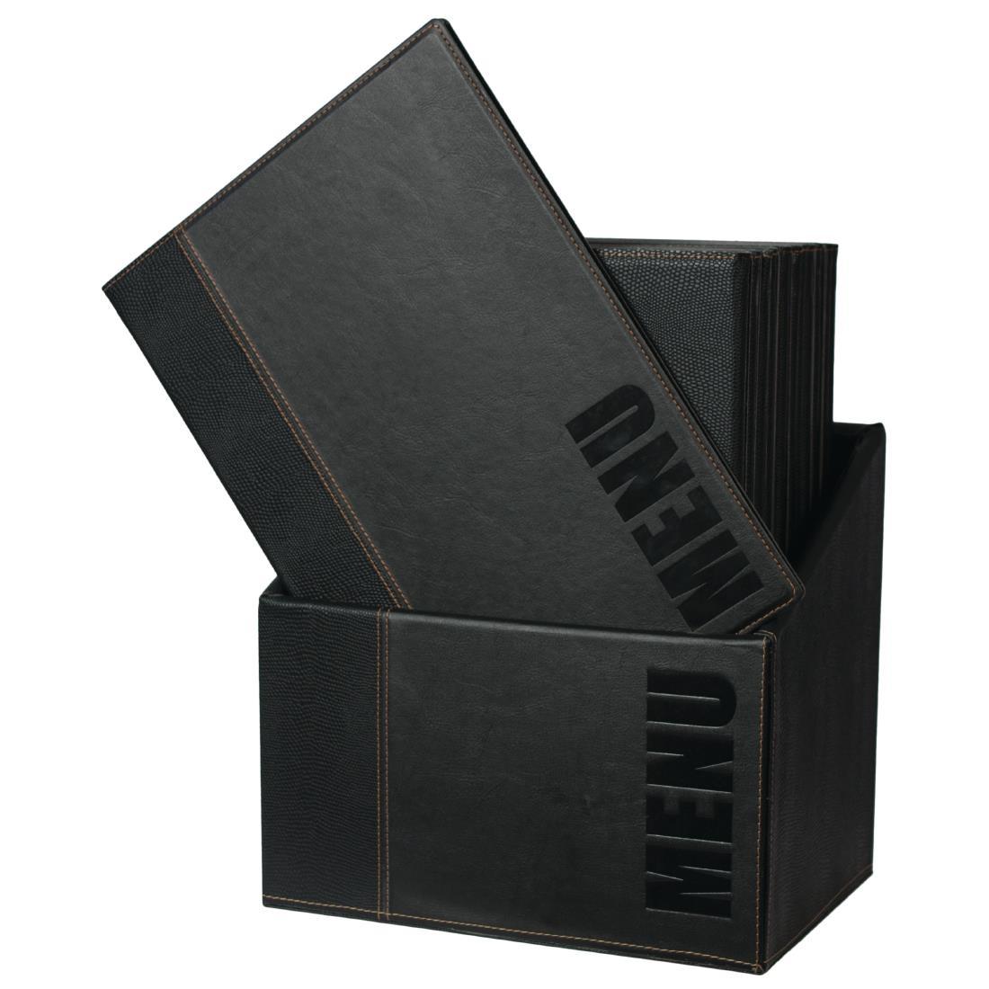 Securit Contemporary Menu Covers and Storage Box A4 Black (Pack of 20) - U266  - 5