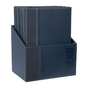 Securit Contemporary Menu Covers and Storage Box A4 Blue (Pack of 20) - U270  - 2
