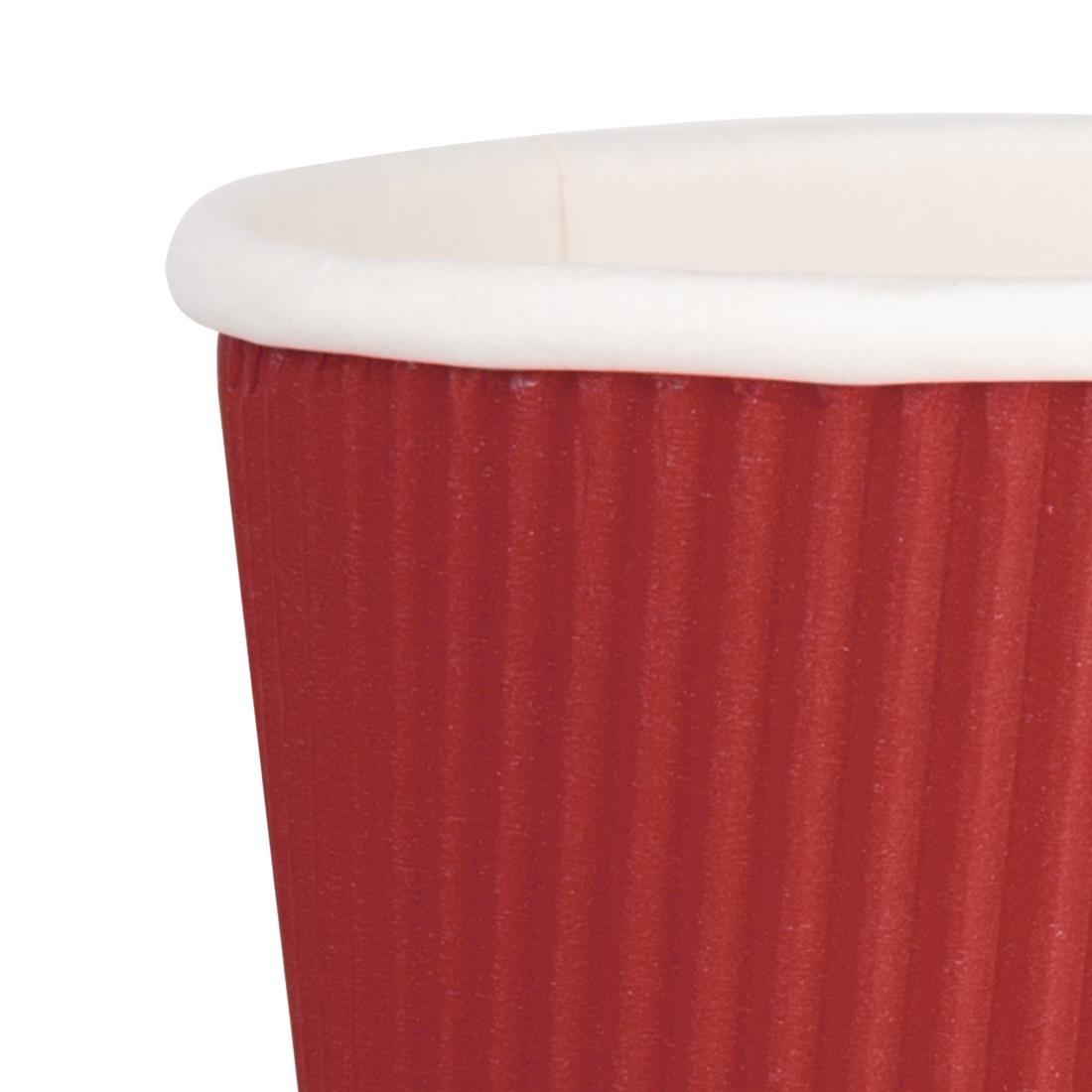 Fiesta Recyclable Coffee Cups Ripple Wall Red 225ml / 8oz (Pack of 500) - GP427  - 5