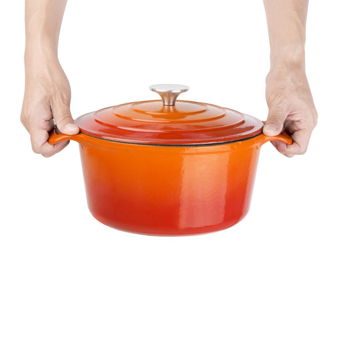 Vogue Orange Round Casserole Dish 4Ltr - GH303  - 5