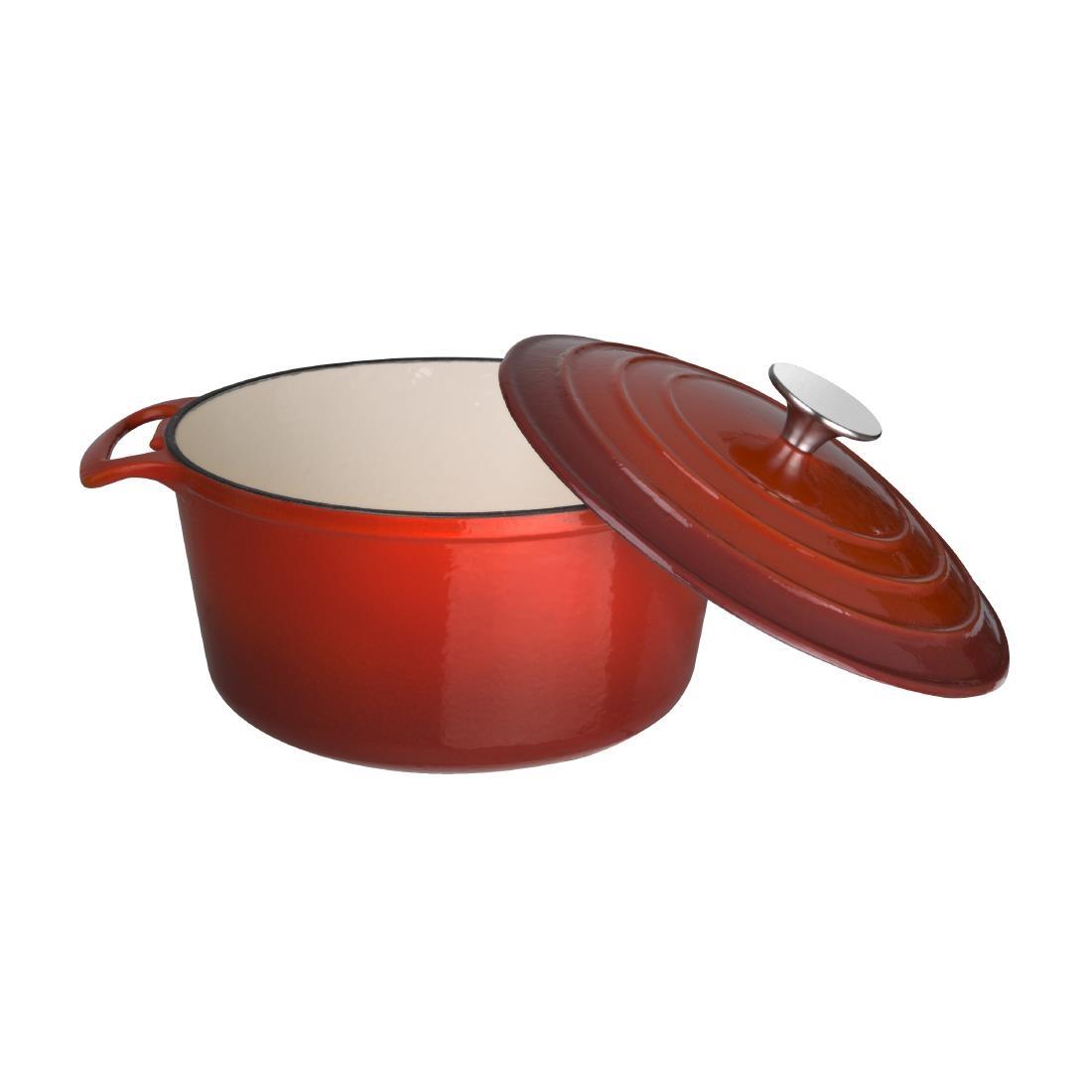 Vogue Red Round Casserole Dish 3.2Ltr - GH304  - 4