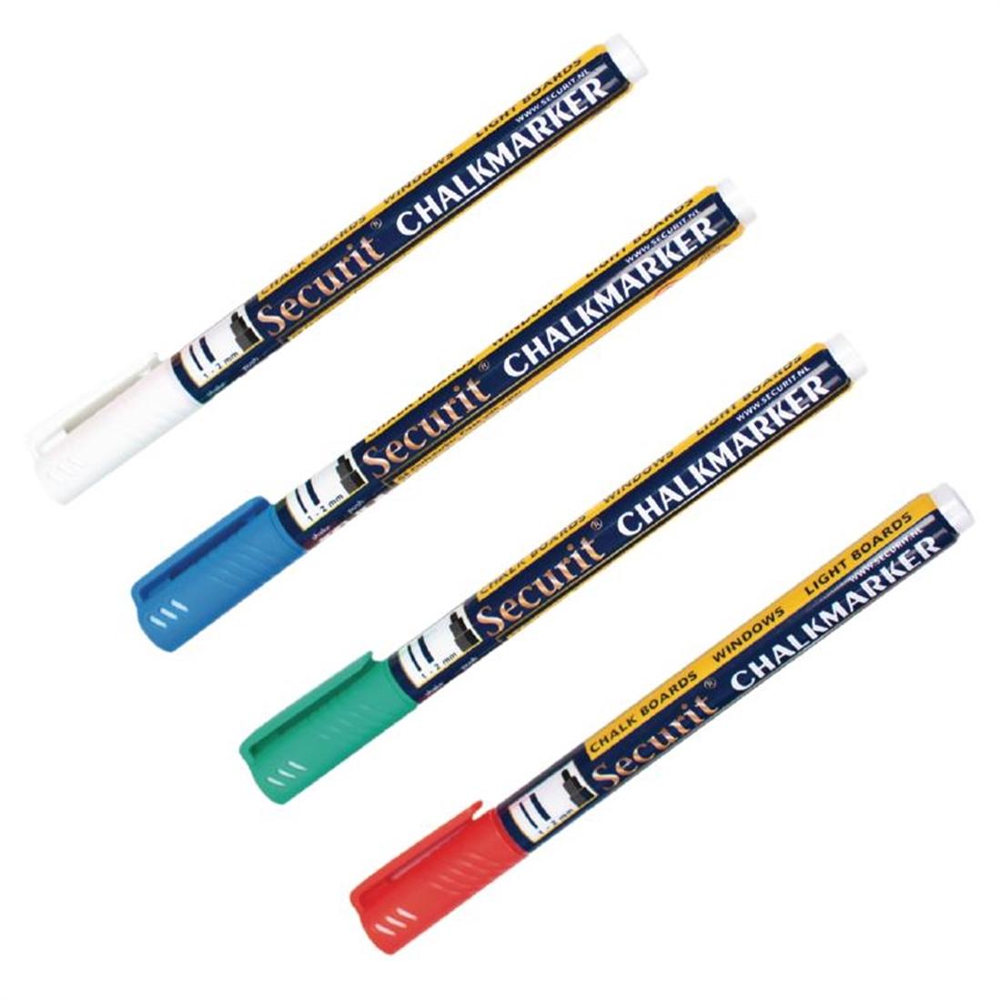 Securit 2mm Liquid Chalk Pens Assorted Colours (Pack of 4) - GJ550  - 2