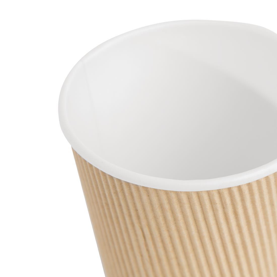 Fiesta Recyclable Coffee Cups Ripple Wall Kraft 340ml / 12oz (Pack of 500) - GP444  - 4