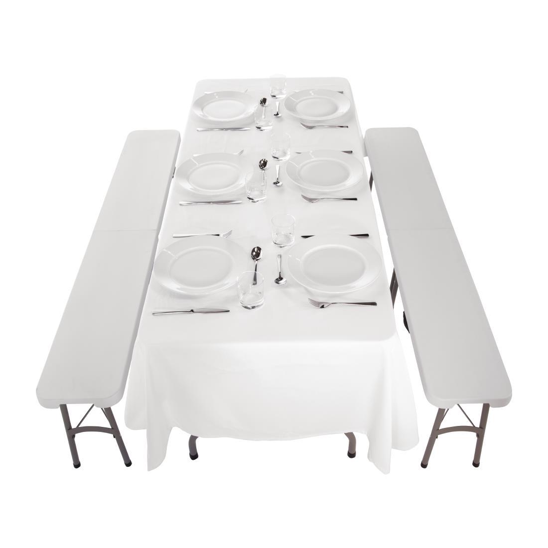 Special Offer Bolero PE Centre Folding Table 6ft with Two Folding Benches - SA425  - 4