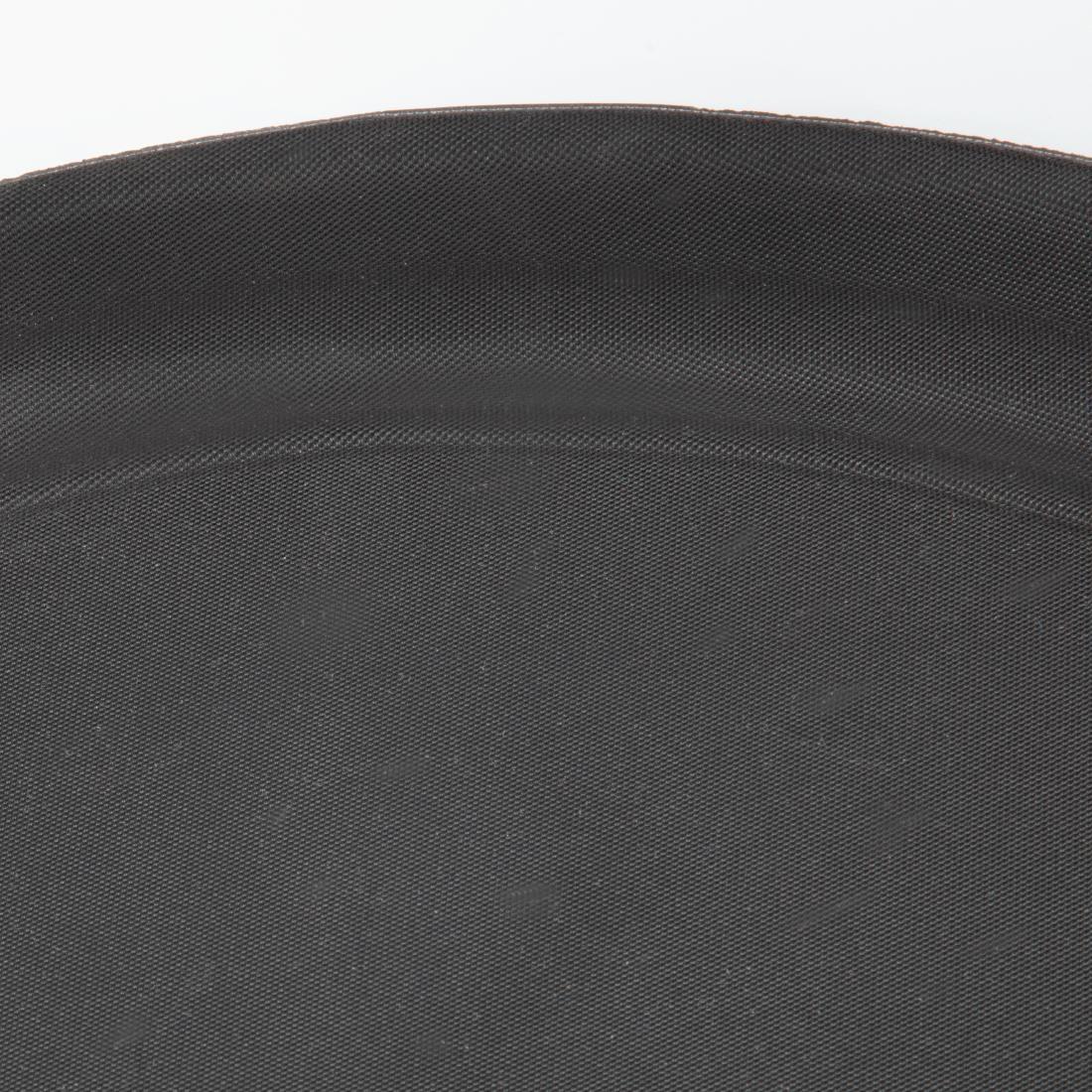 Olympia Kristallon Polypropylene Oval Non-Slip Tray Black 685mm - C162  - 5