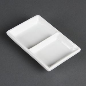 Olympia Whiteware 2 Section Dishes (Pack of 12) - C335  - 1