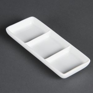 Olympia Whiteware 3 Section Dishes (Pack of 12) - C336  - 1