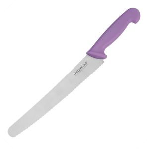Hygiplas Serrated Pastry Knife Purple 25.4cm - FP733  - 1