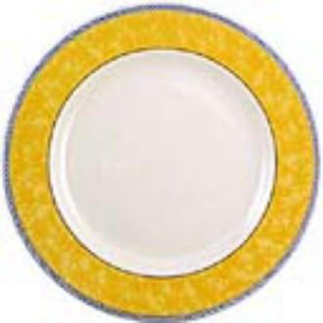 Churchill New Horizons Marble Border Classic Plates Yellow 254mm (Pack of 24) - M780  - 1