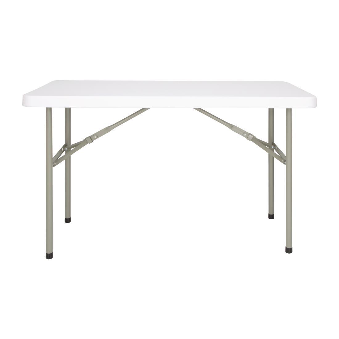 Bolero PE Rectangular Folding Table White 4ft (Single) - U543  - 2