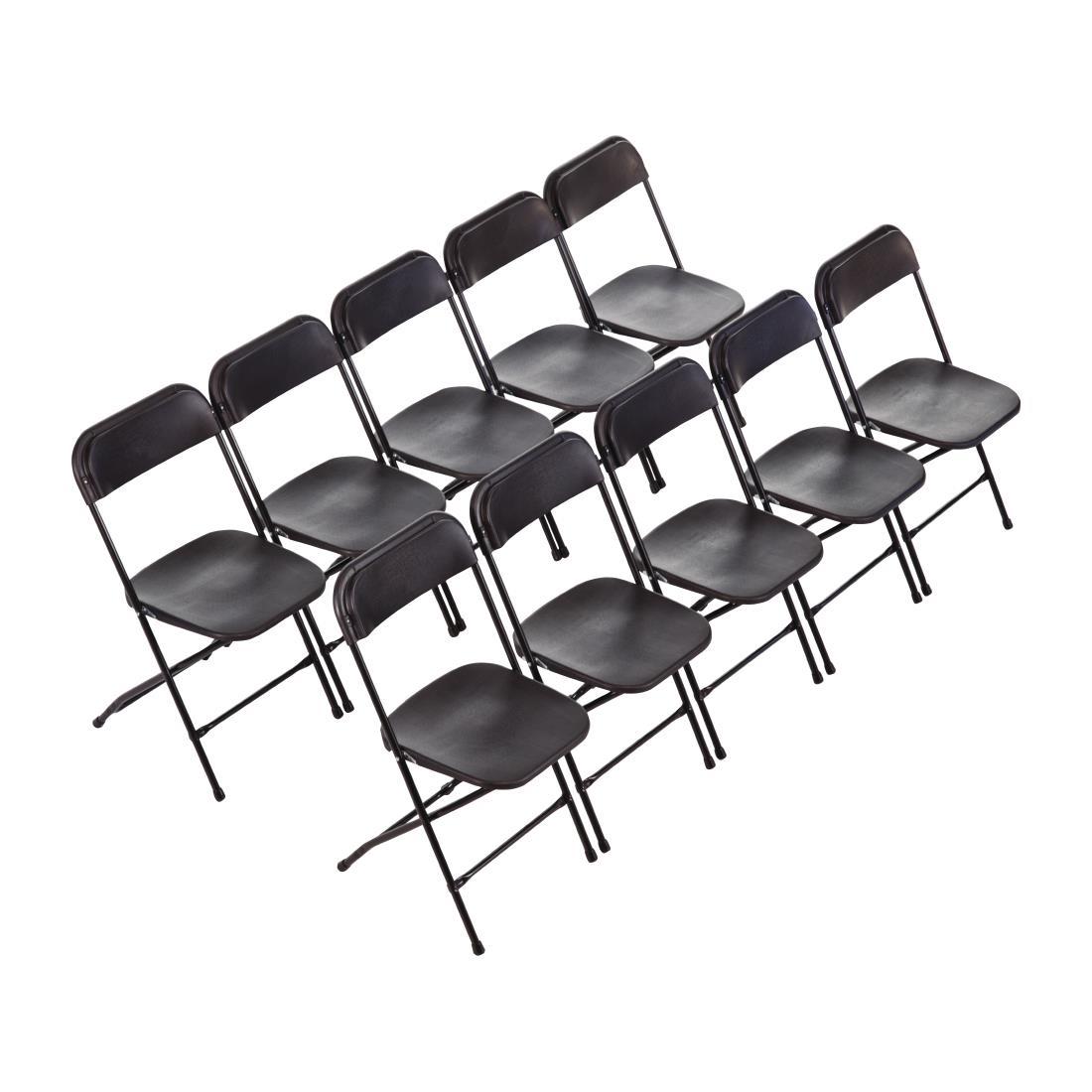 Bolero PP Folding Chairs Black (Pack of 10) - GD386  - 3