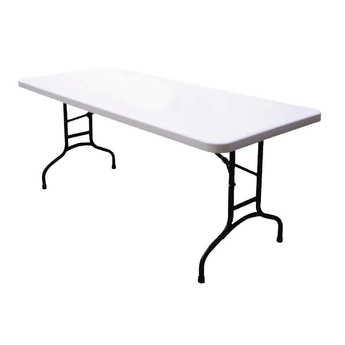 Bolero PE Rectangular Folding Table White 5ft (Single) - U544  - 5