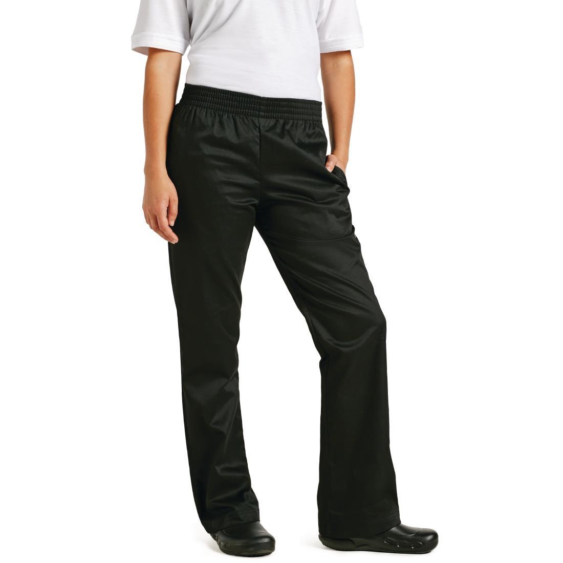 Chef Works Womens Basic Baggy Chefs Trousers Black XS - B223-XS  - 1