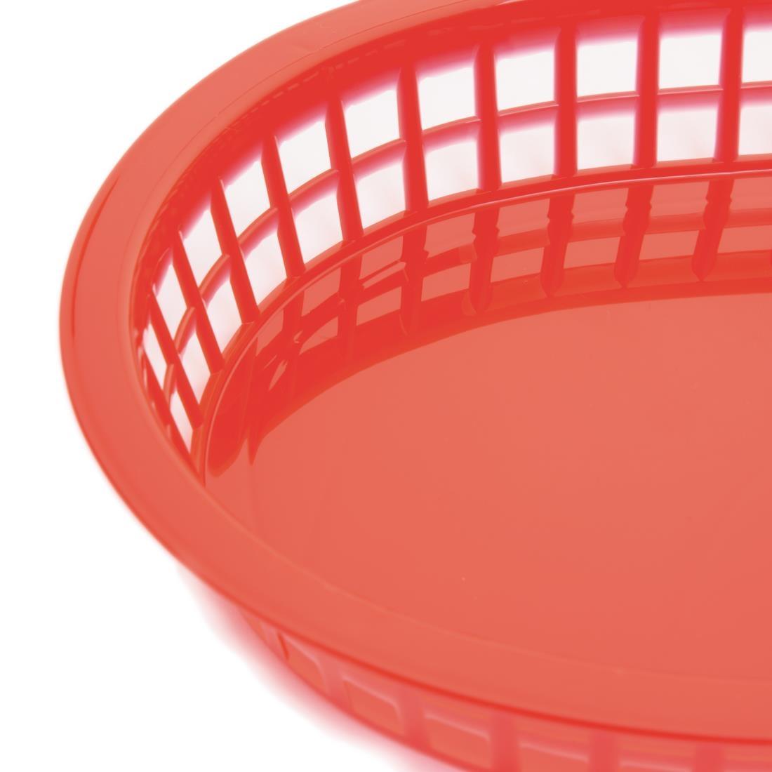 Oval Polypropylene Food Basket Red (Pack of 6) - GH967  - 2