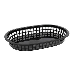 Oval Polypropylene Food Basket Black (Pack of 6) - GH969  - 1