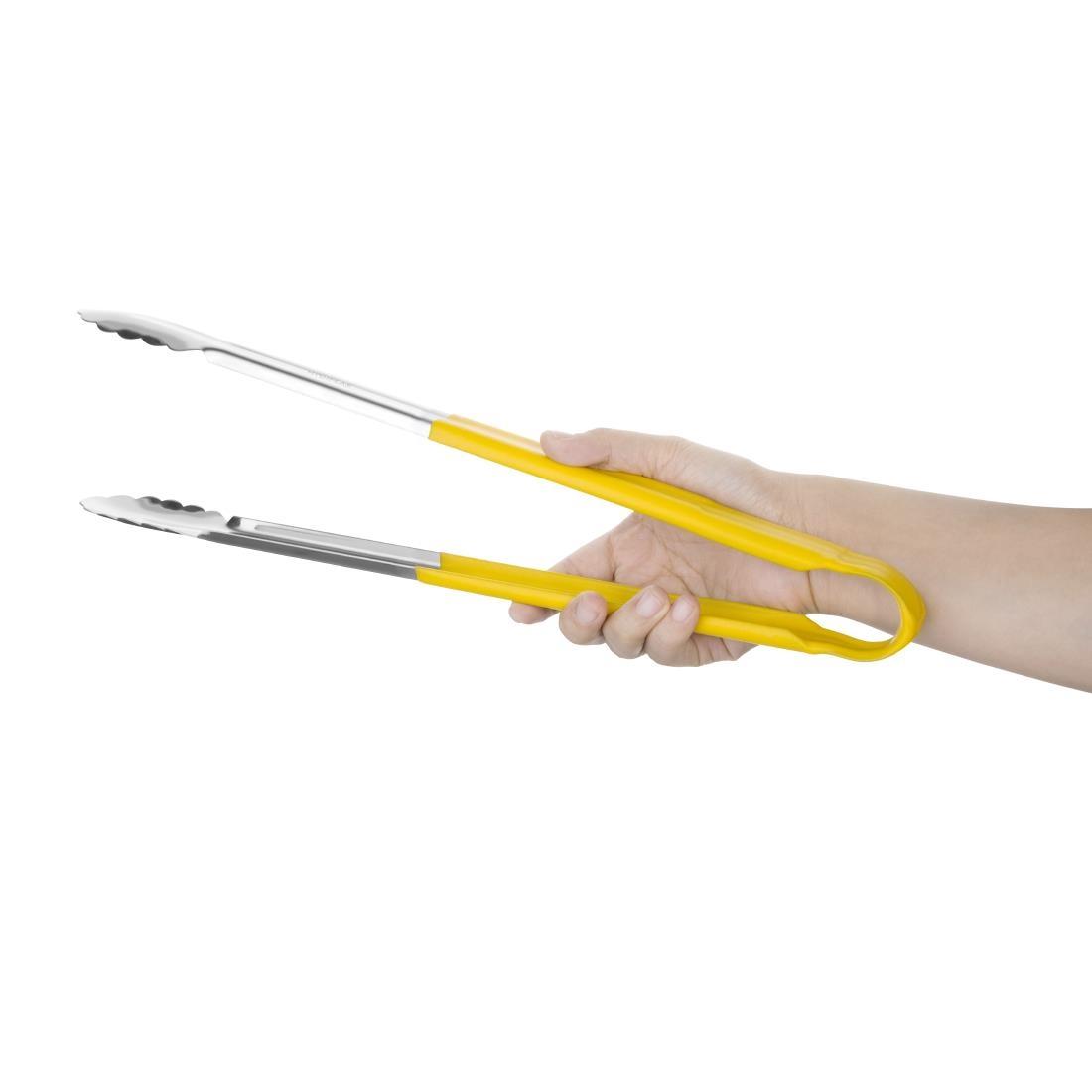 Hygiplas Colour Coded Serving Tong Yellow 405mm - HC855  - 2