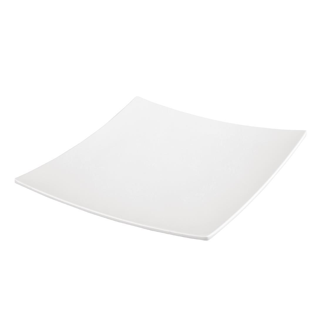 Olympia Kristallon Curved Square Melamine Plate White 300mm - DP140  - 1