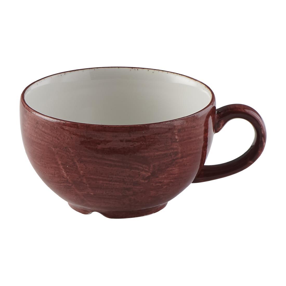 Churchill Stonecast Patina Cappuccino Cup Red Rust 340ml (Pack of 12) - FS890  - 1