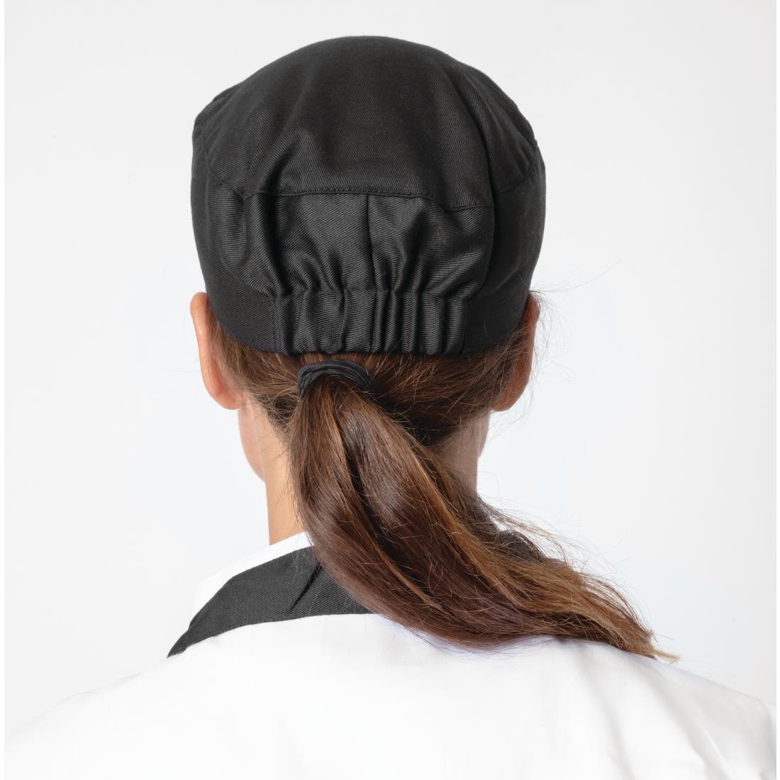 Nisbets Essentials Chef Skull Caps Black (Pack of 2) - BB476  - 4