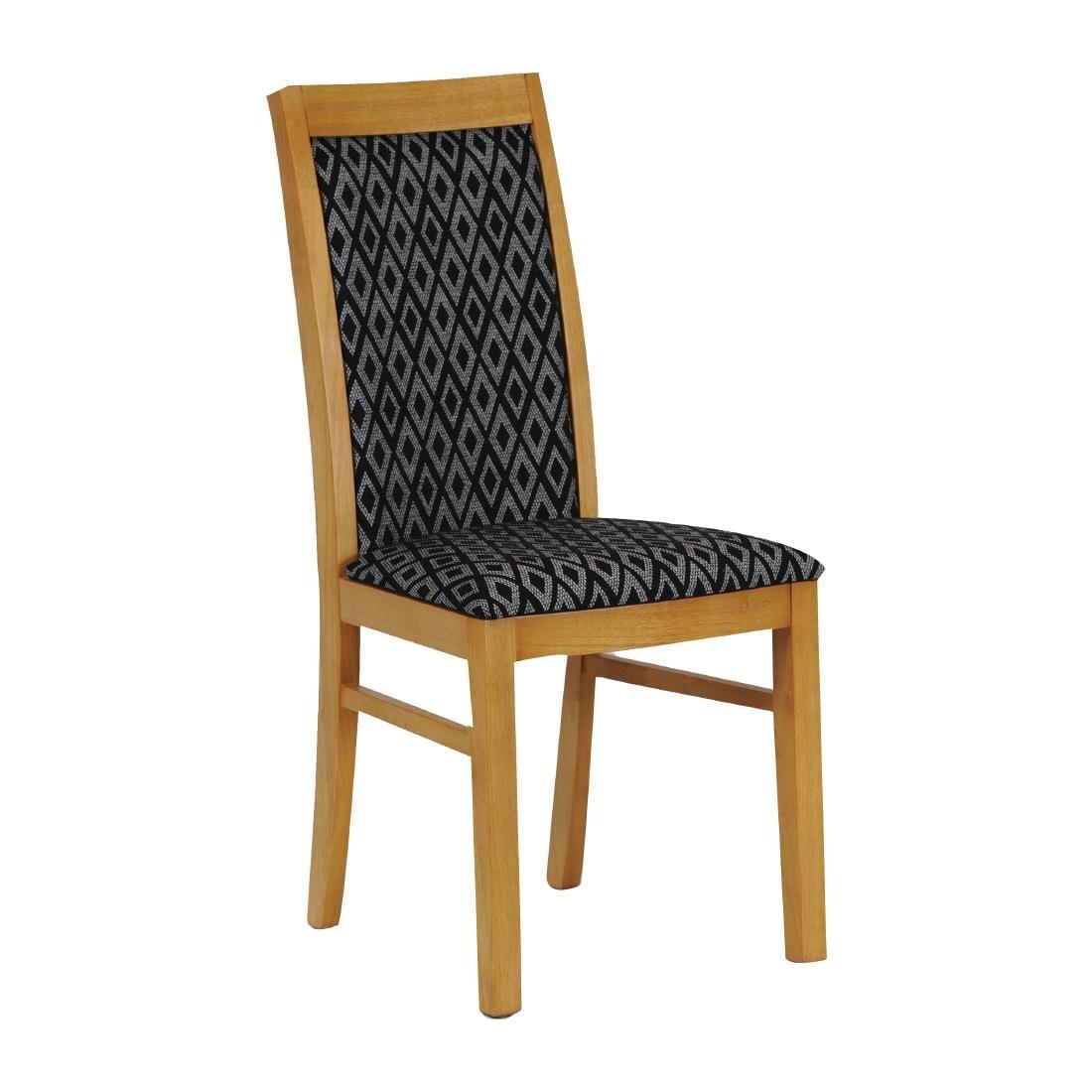 Brooklyn Padded Back Soft Oak Dining Chair with Blue Diamond Padded Seat and Back (Pack of 2) - FT418  - 1
