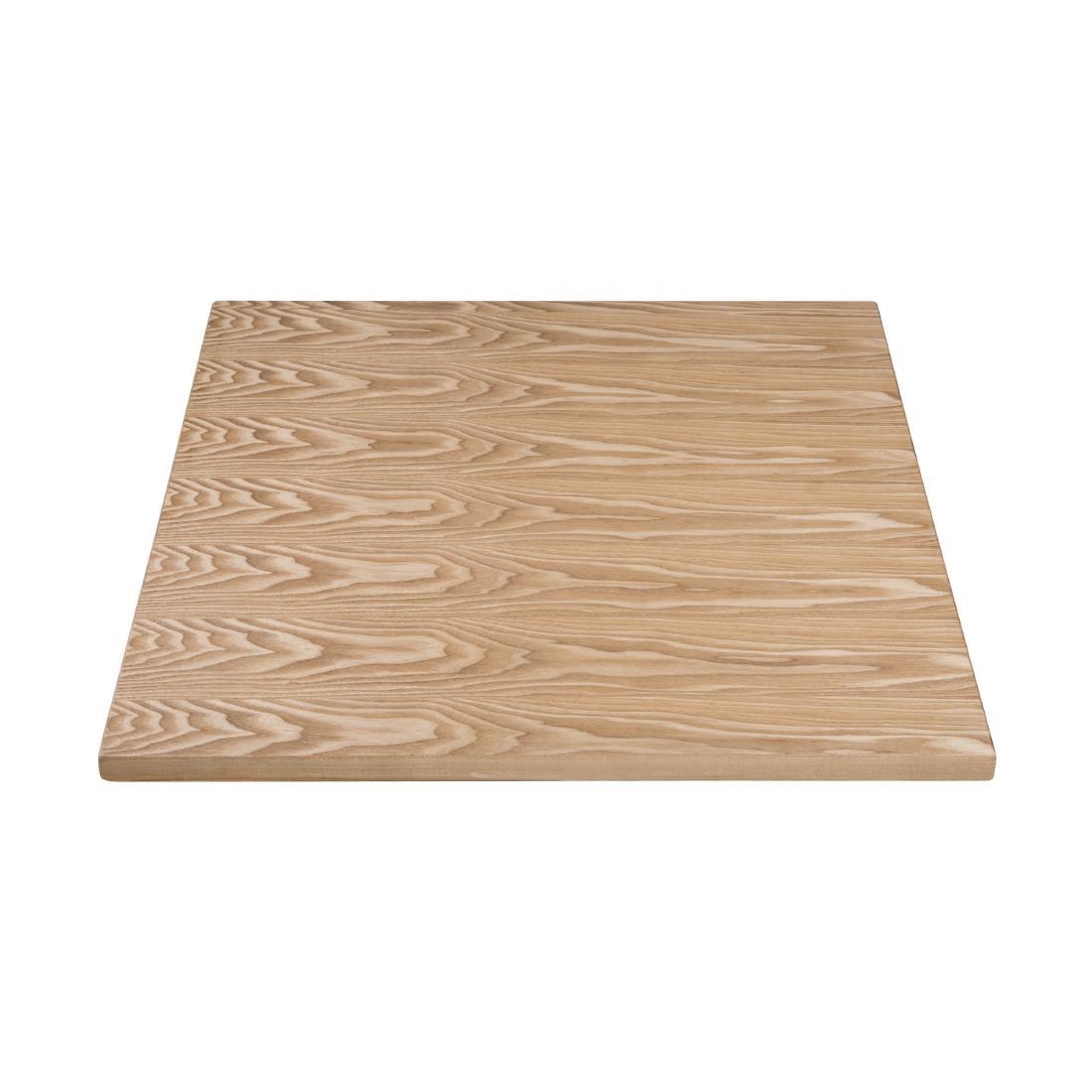 Bolero Pre-drilled Square Table Top Natural Ash Veneer 700mm - DY717  - 2