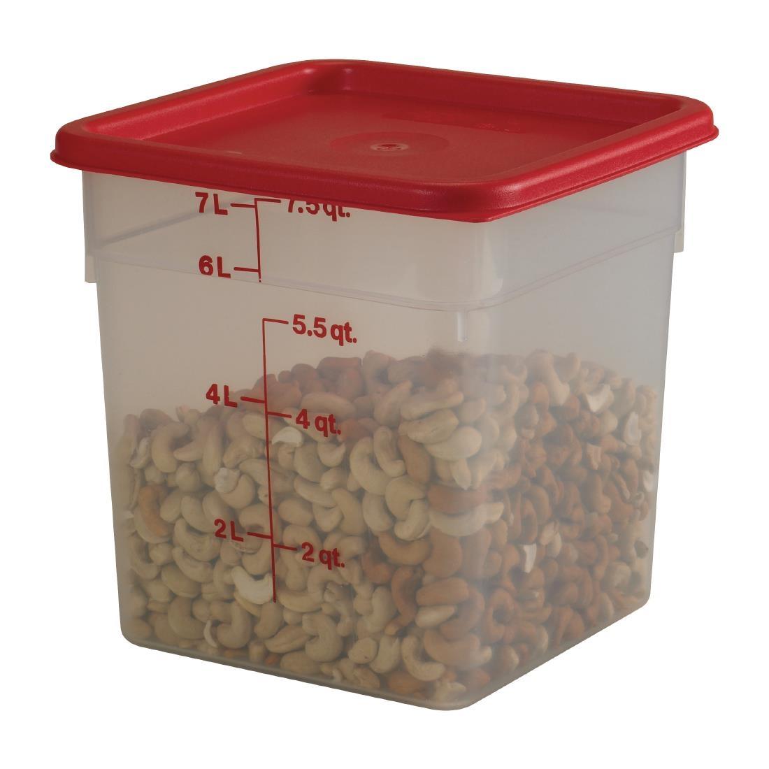 Cambro Camsquare Food Storage Container Lid Red - DB015  - 3
