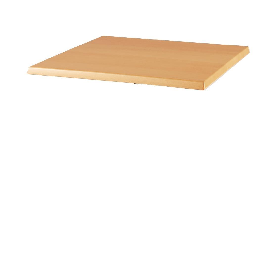 Werzalit Pre-drilled Square Table Top  Planked Beech 800mm - GR504  - 2