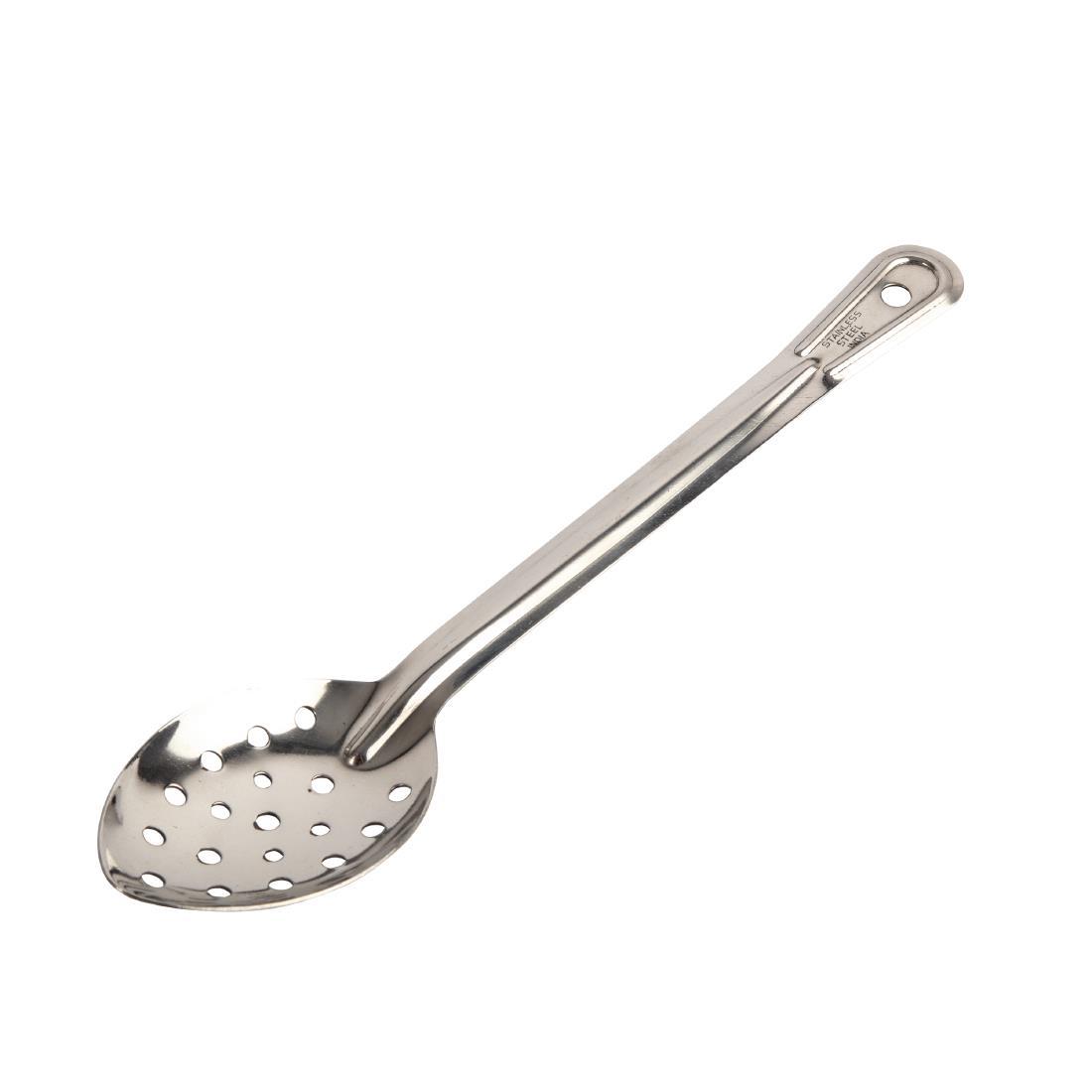Vogue Stainless Steel Perforated Serving Spoon - J640  - 1