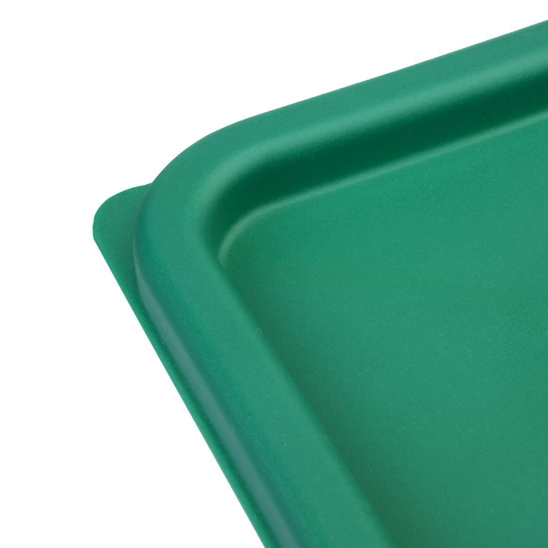 Hygiplas Polycarbonate Square Food Storage Container Lid Green Small - CF046  - 3