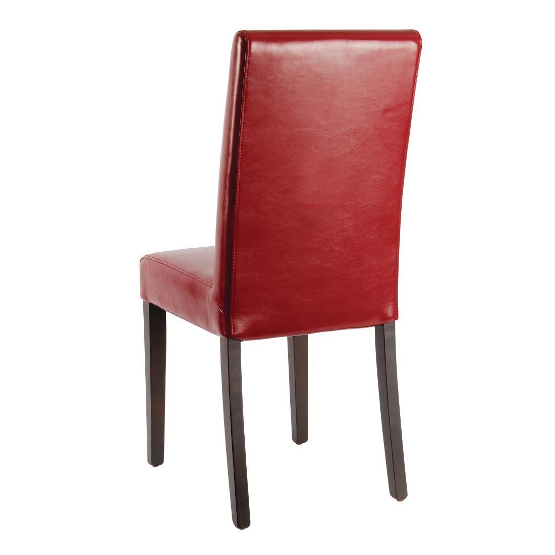 Bolero Faux Leather Dining Chairs Red (Pack of 2) - GH443  - 2