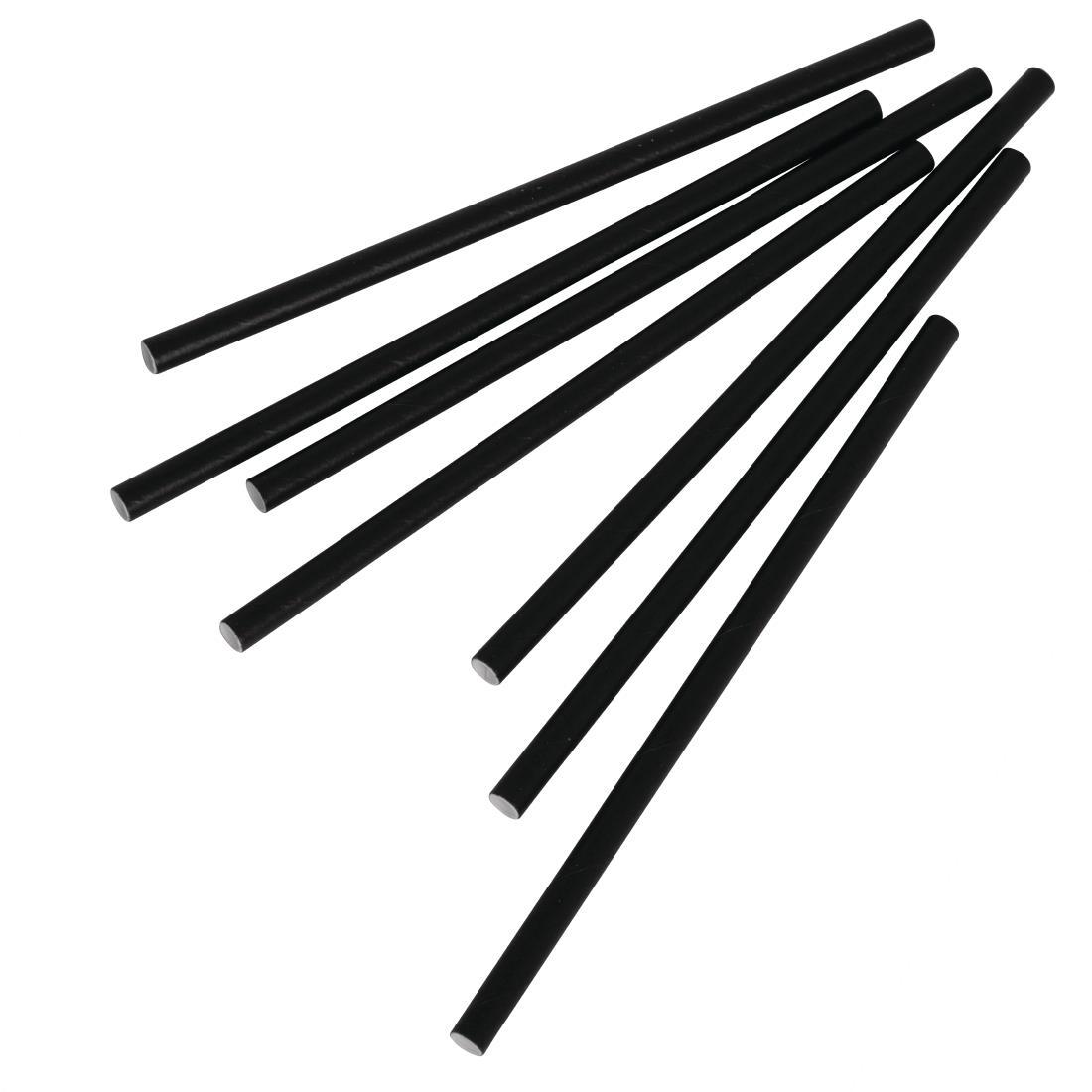Fiesta Compostable Paper Cocktail Stirrer Straws Black (Pack of 250) - CY080  - 3