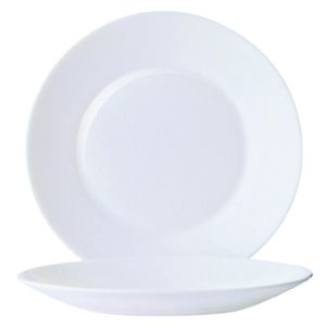 Arcoroc Opal Restaurant Wide Rim Plates 254mm (Pack of 6) - DP064  - 1