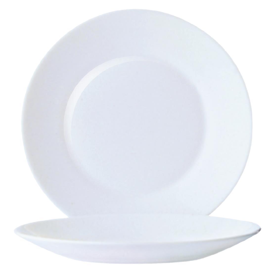 Arcoroc Opal Restaurant Wide Rim Plates 155mm (Pack of 6) - DP067  - 1