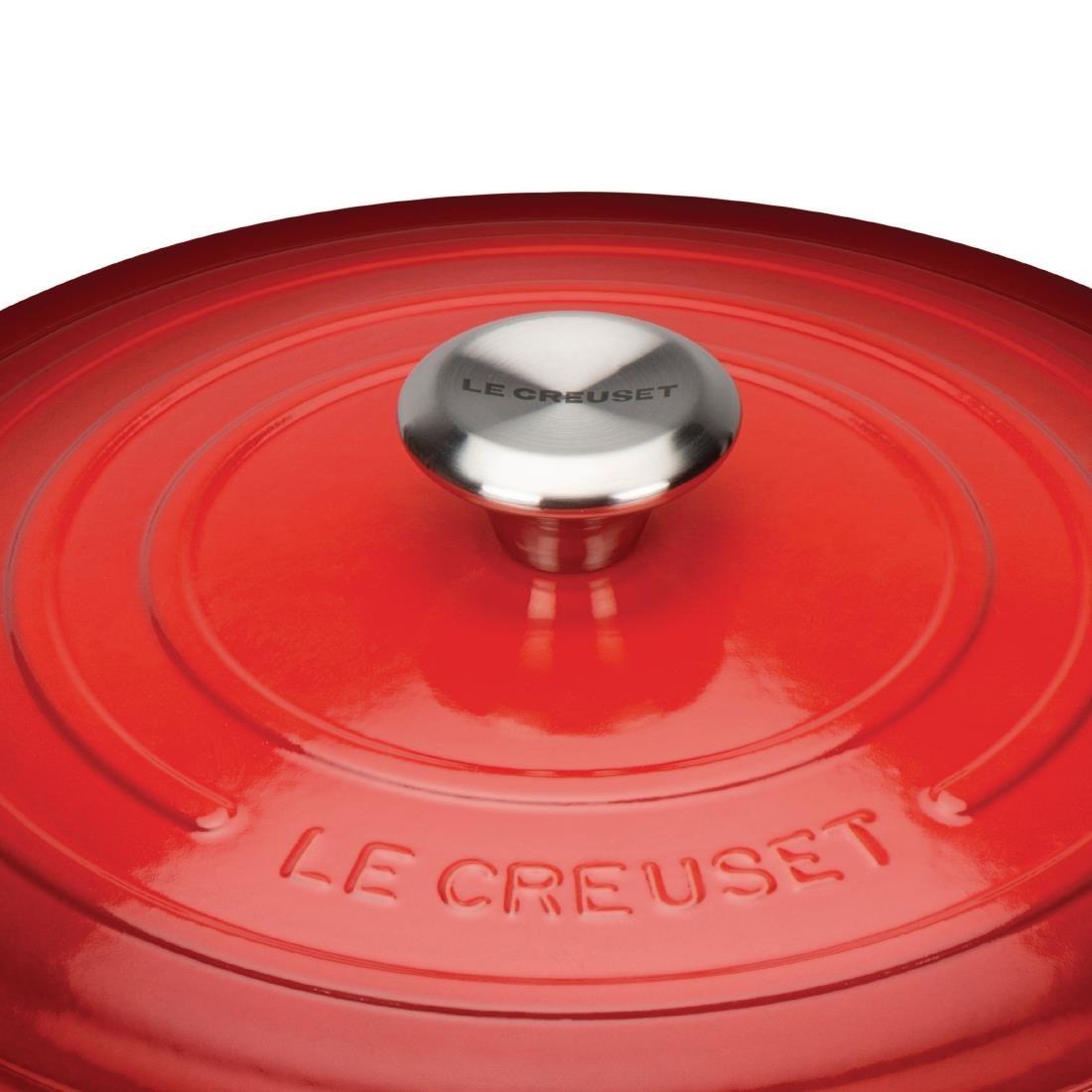 Le Creuset Cast Iron Round Casserole 24cm 4.2L Cerise - DR454  - 5