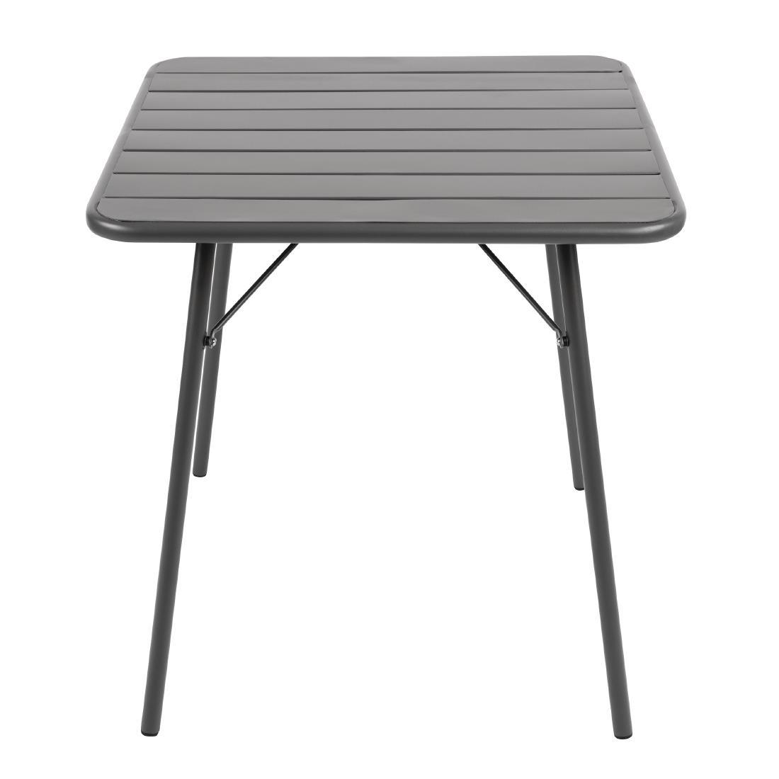 Bolero Square Slatted Steel Table Grey 700mm - CS730  - 2