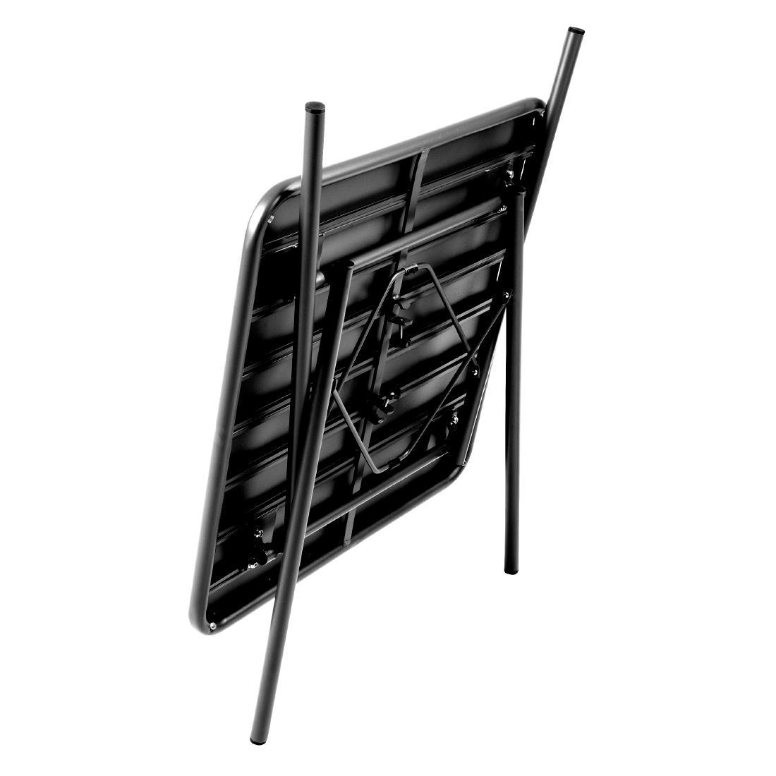 Bolero Square Slatted Steel Table Black 700mm - CS731  - 4