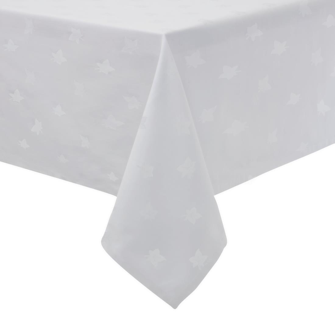 Mitre Luxury Luxor Tablecloth Ivy Leaf White 1350 x 2750mm - GW447  - 1
