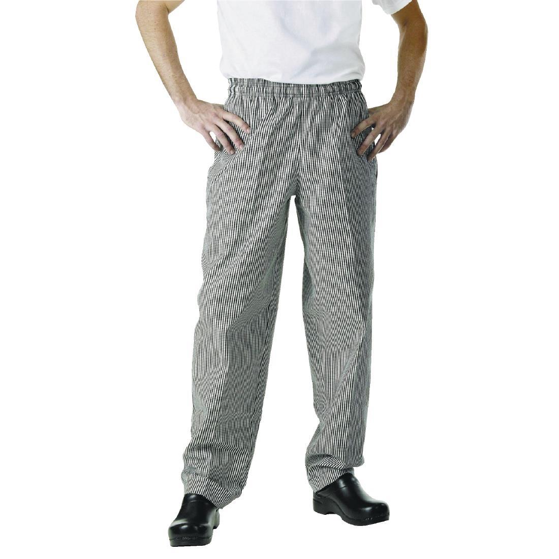 Chef Works Essential Baggy Pants Small Black Check 6XL - A026-6XL  - 1