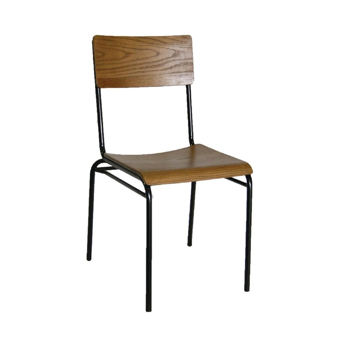 Bolero Industrial Metal Side Chairs (Pack of 2) - DA596  - 1