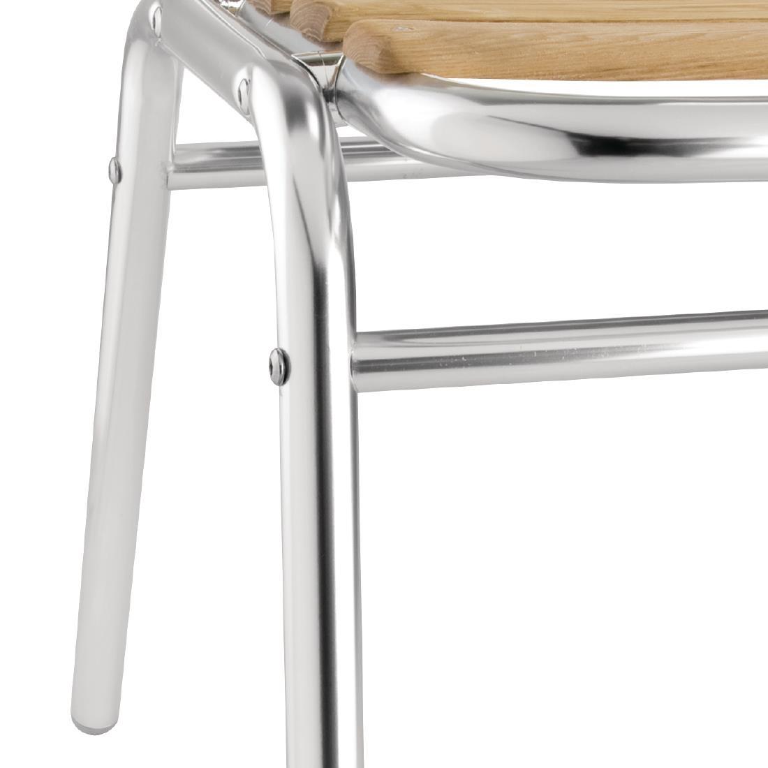 Bolero Aluminium & Ash Bistro Side Chairs (Pack of 4) - GK997  - 7