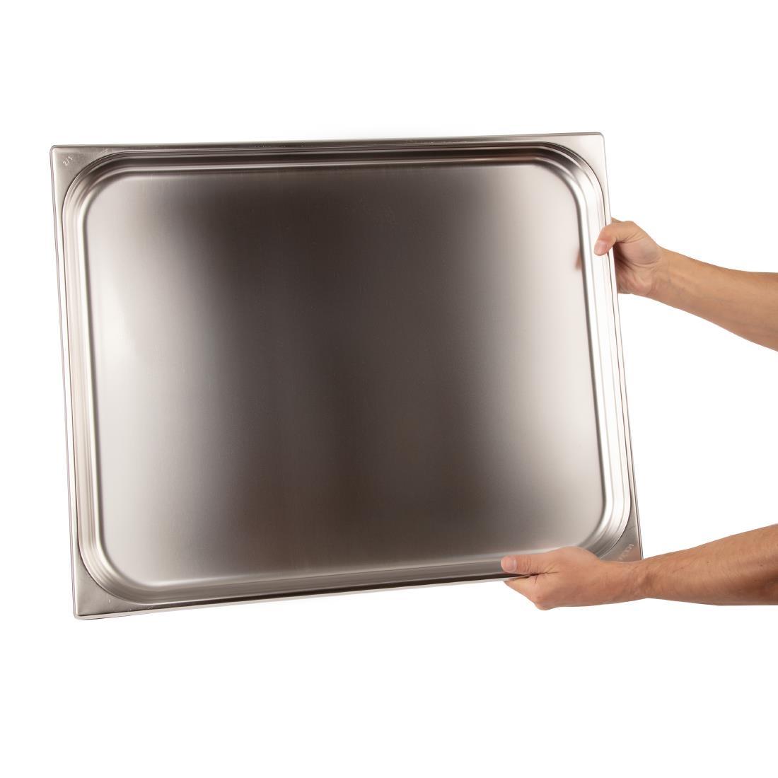 Vogue Stainless Steel 2/1 Gastronorm Pan 40mm - K801  - 4